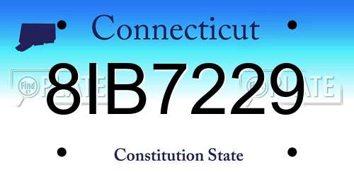 8IB7229 Connecticut License Plate