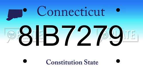 8IB7279 Connecticut License Plate