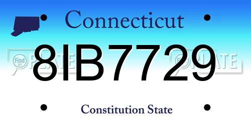 8IB7729 Connecticut License Plate