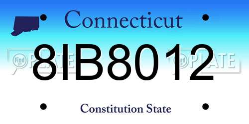 8IB8012 Connecticut License Plate
