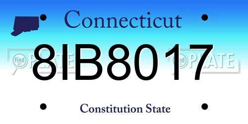 8IB8017 Connecticut License Plate