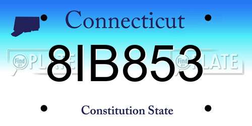 8IB853 Connecticut License Plate