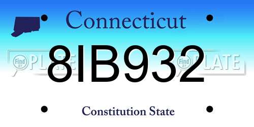 8IB932 Connecticut License Plate