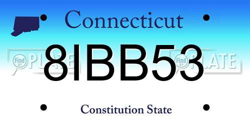 8IBB53 Connecticut License Plate