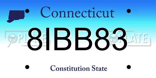8IBB83 Connecticut License Plate