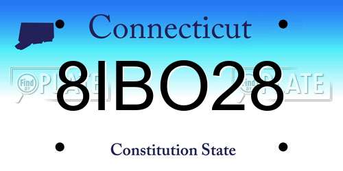 8IBO28 Connecticut License Plate