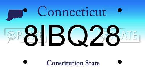 8IBQ28 Connecticut License Plate