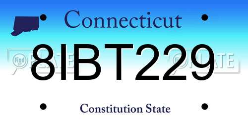 8IBT229 Connecticut License Plate