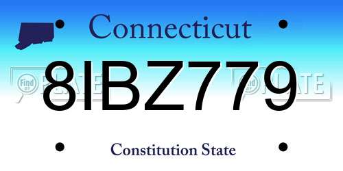 8IBZ779 Connecticut License Plate