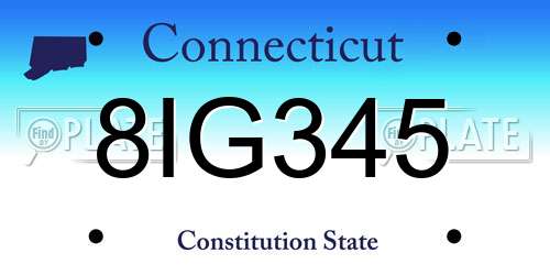 8IG345 Connecticut License Plate