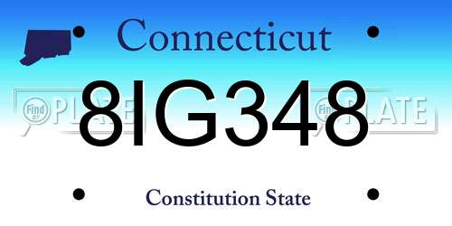 8IG348 Connecticut License Plate