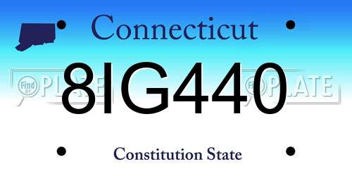 8IG440 Connecticut License Plate