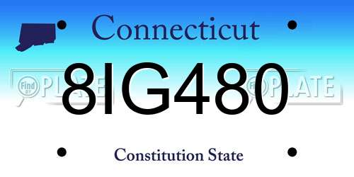 8IG480 Connecticut License Plate