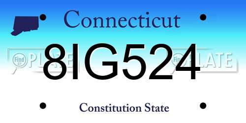 8IG524 Connecticut License Plate