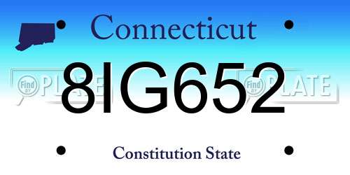 8IG652 Connecticut License Plate