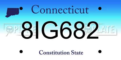 8IG682 Connecticut License Plate