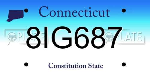 8IG687 Connecticut License Plate