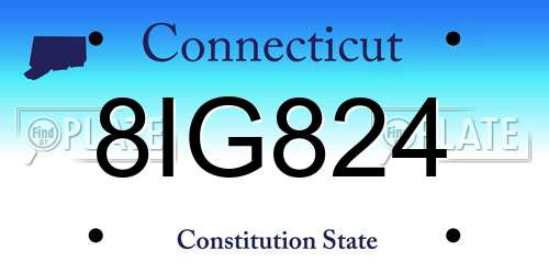 8IG824 Connecticut License Plate