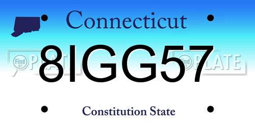 8IGG57 Connecticut License Plate