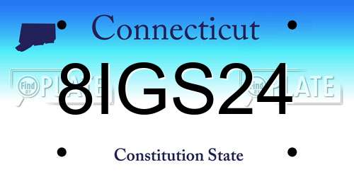 8IGS24 Connecticut License Plate
