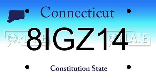 8IGZ14 Connecticut License Plate