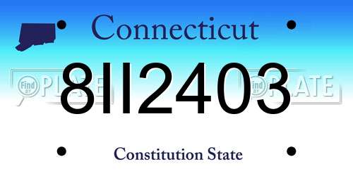 8II2403 Connecticut License Plate