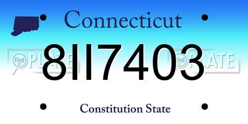 8II7403 Connecticut License Plate
