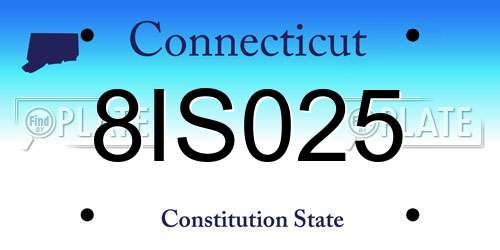 8IS025 Connecticut License Plate