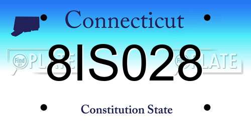 8IS028 Connecticut License Plate