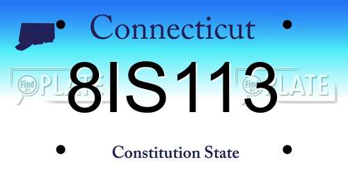8IS113 Connecticut License Plate