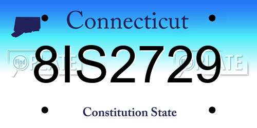 8IS2729 Connecticut License Plate
