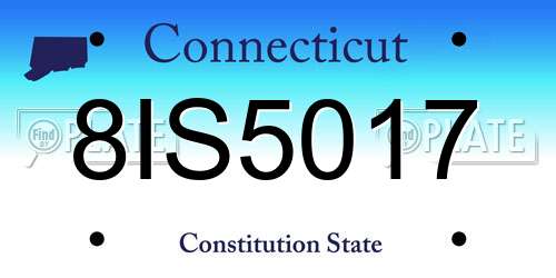 8IS5017 Connecticut License Plate