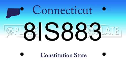 8IS883 Connecticut License Plate