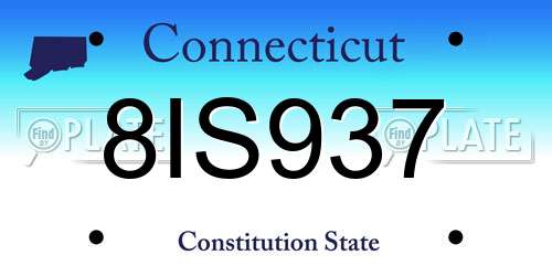8IS937 Connecticut License Plate
