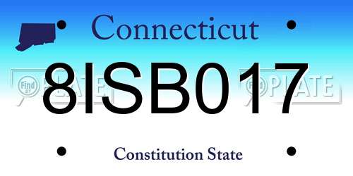 8ISB017 Connecticut License Plate
