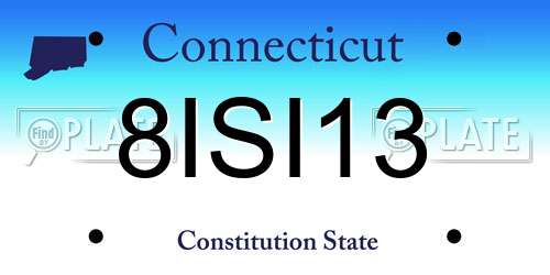 8ISI13 Connecticut License Plate