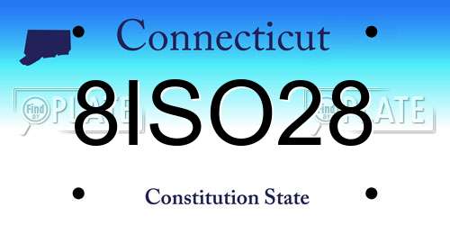 8ISO28 Connecticut License Plate