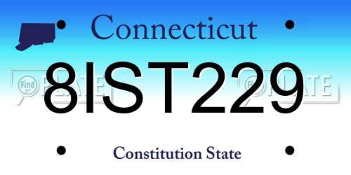 8IST229 Connecticut License Plate