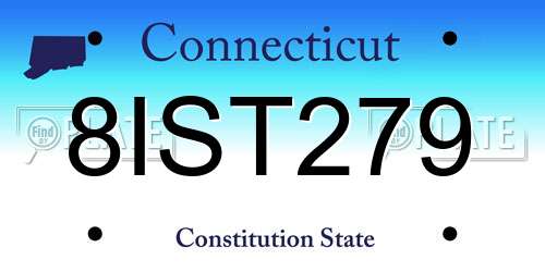8IST279 Connecticut License Plate