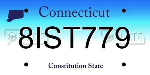 8IST779 Connecticut License Plate