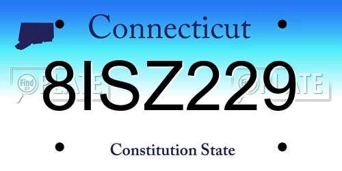 8ISZ229 Connecticut License Plate