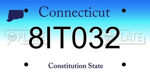 8IT032 Connecticut License Plate