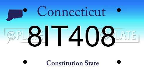 8IT408 Connecticut License Plate