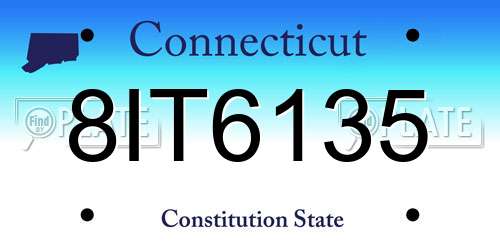 8IT6135 Connecticut License Plate