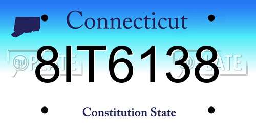 8IT6138 Connecticut License Plate