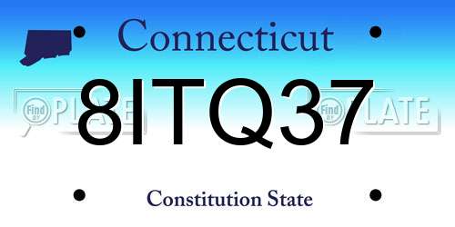 8ITQ37 Connecticut License Plate