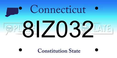 8IZ032 Connecticut License Plate