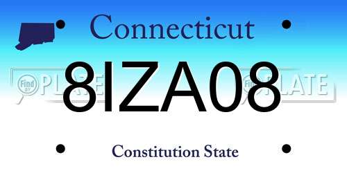8IZA08 Connecticut License Plate