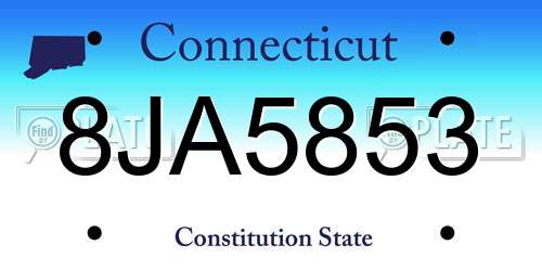 8JA5853 Connecticut License Plate