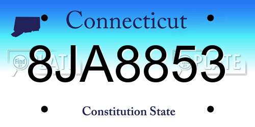8JA8853 Connecticut License Plate